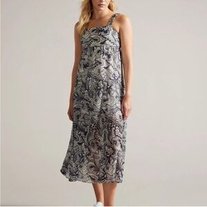 New! Ted Baker Adlinah Square Neck Sleeveless Midi Dress Size 1 US 4 $395